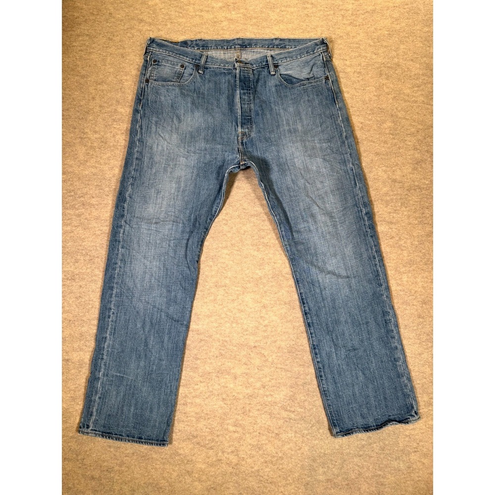 Levis 501 Original Fit Jeans Mens 38x30 Blue Denim Cotton High Rise Straight Leg